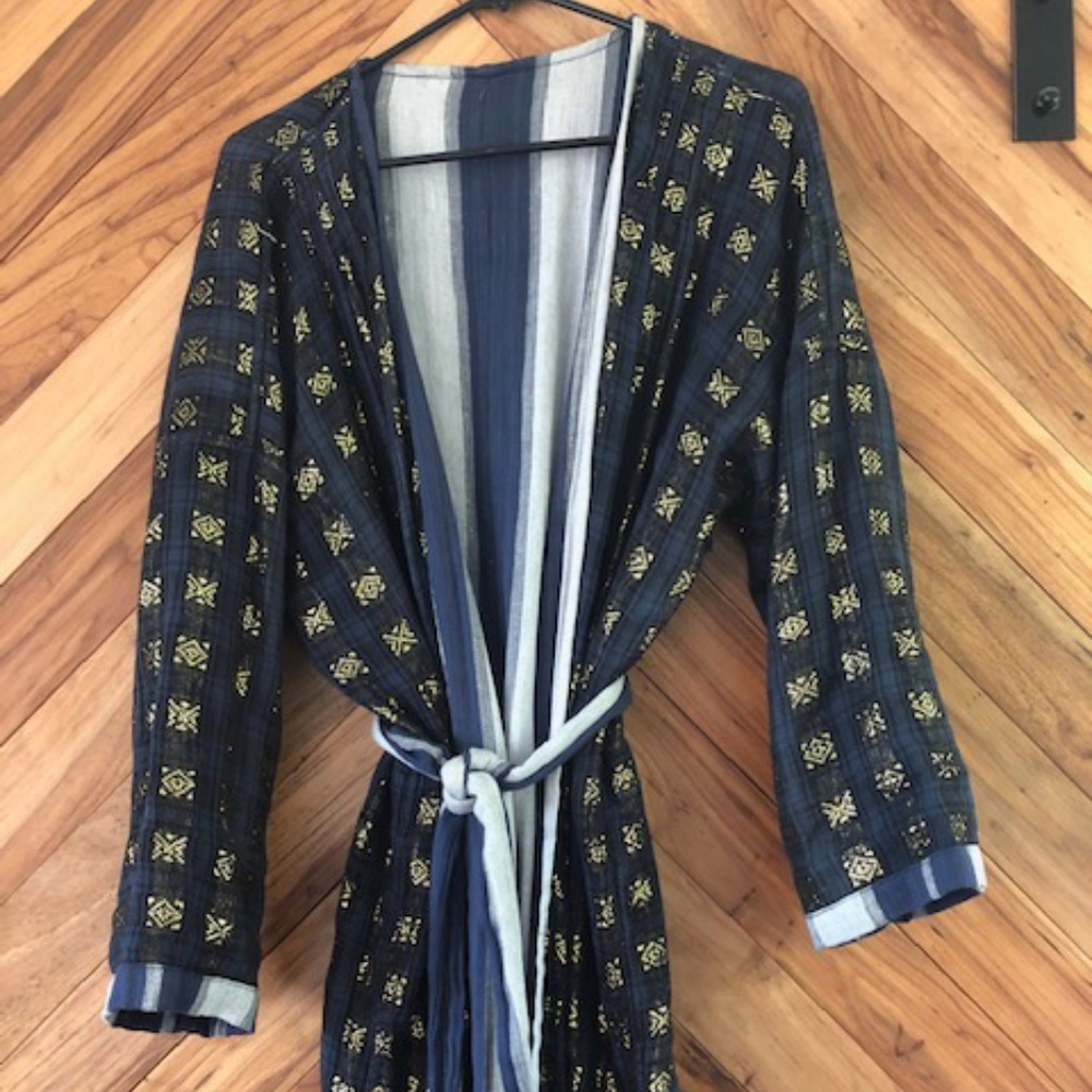 Ace & Jig reversible robe with tie belt